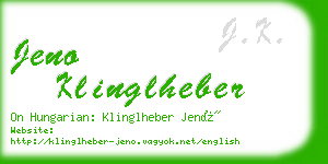 jeno klinglheber business card